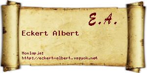 Eckert Albert névjegykártya